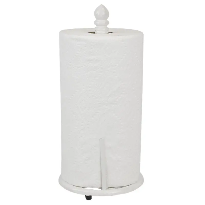 

Lattice Collection Cast Iron Paper Towel Holder, White