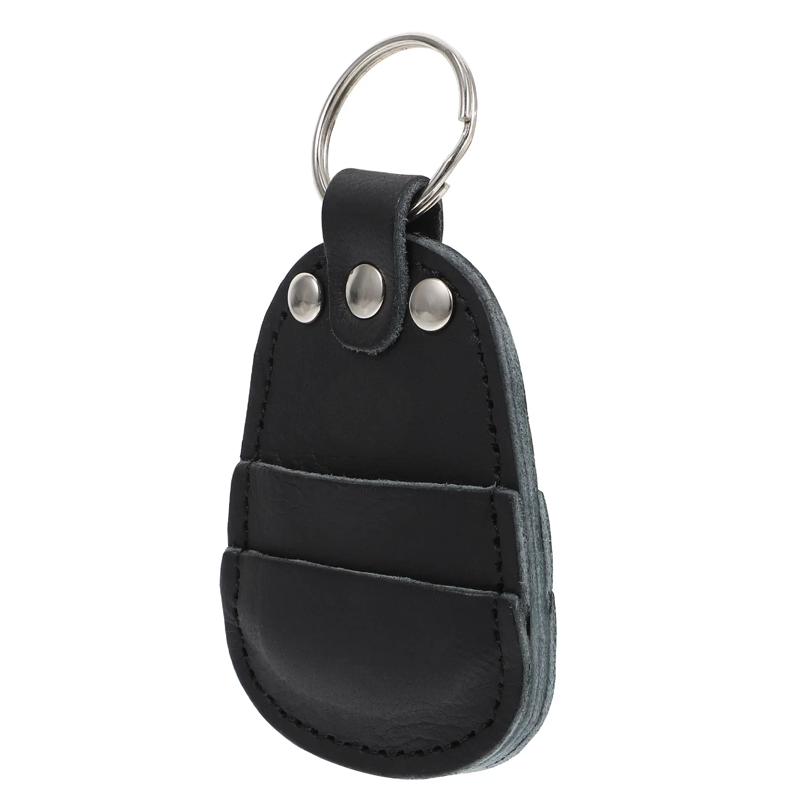 

Convenient Cowhide Guitar Pick Bag Portable Pouch for Guitar Plectrums (Black)