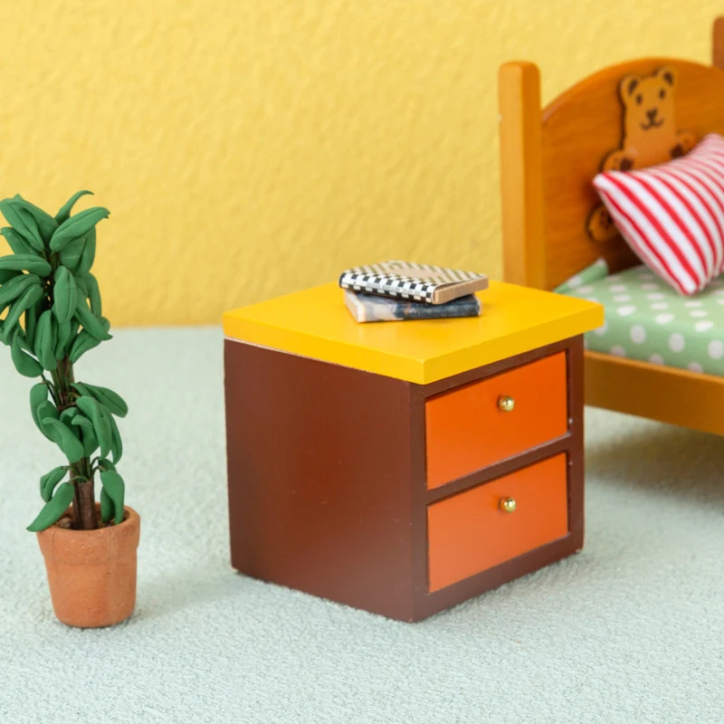 

1:12 миниатюрная Ночная подставка для кукольного домика, буфет, коробка для хранения, домашняя модель, декоративная игрушка