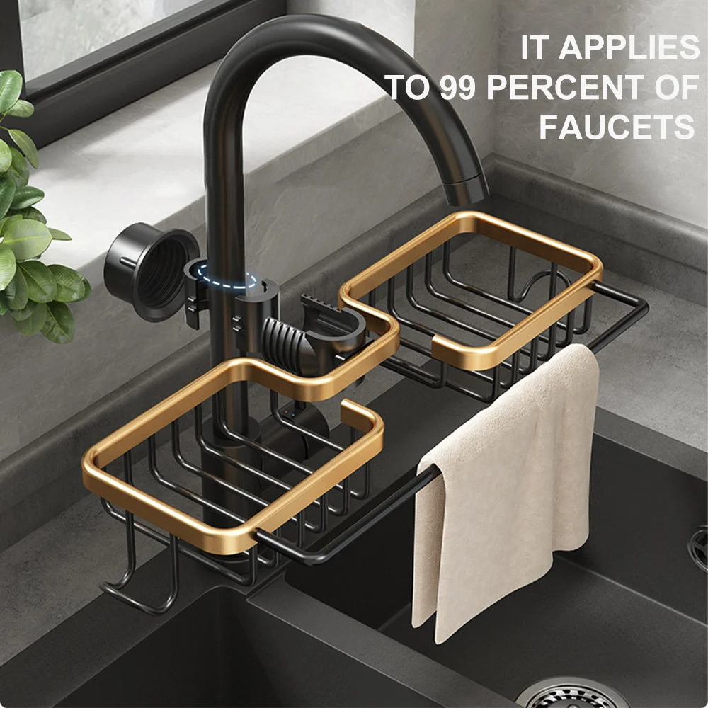 

Стеллаж для хранения в кухонной раковине, Алюминиевая Полка для мыла, сушилки для одежды, Бытовые аксессуары для хранения