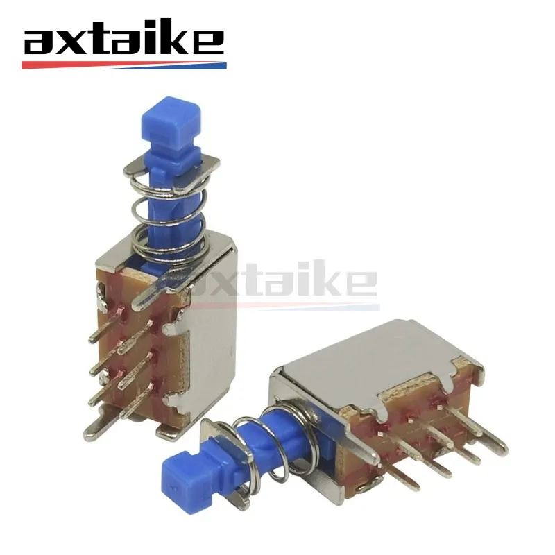 

10PCS A04 Horizontal Push-Pull Straight Key Switch 6Pin Wiring Feet With Ears Self-Reset With Lock Push Set Top Box Power Button