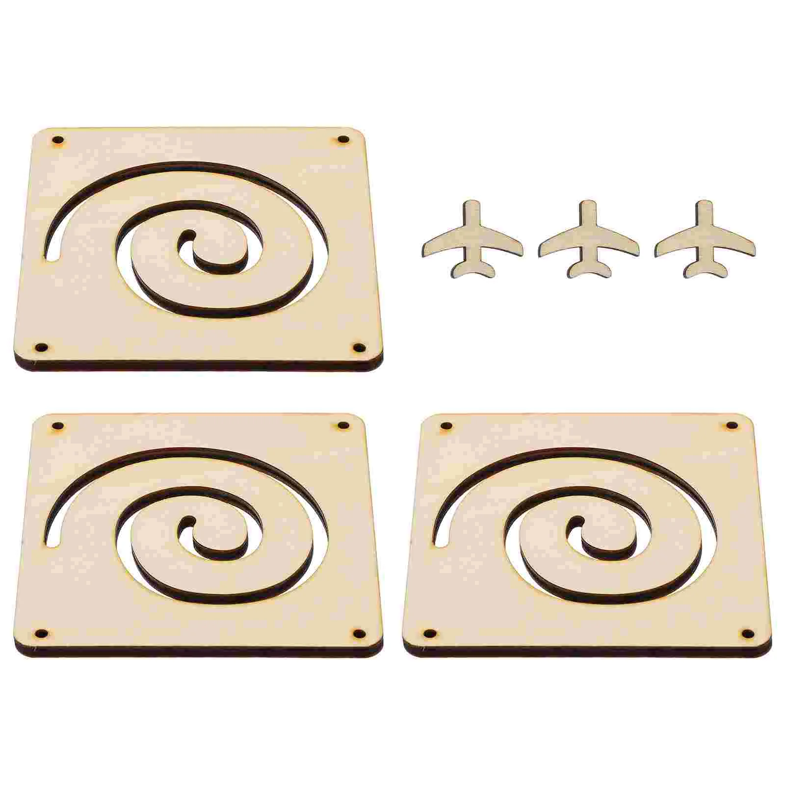 

3 Sets Creative Hand-painted Graffiti Unfinished Ornament Slice Blank Craft