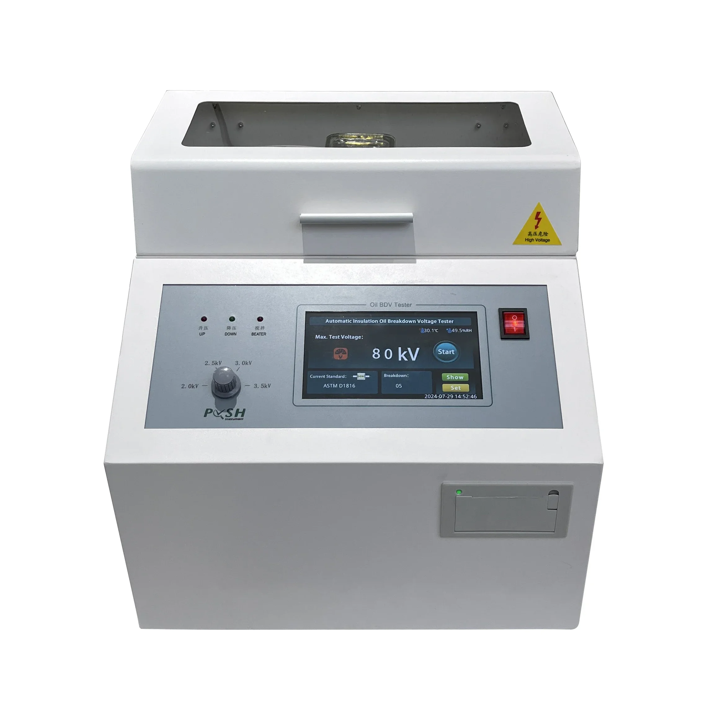 Электрический тестер напряжения PUSH 100 кВ 80кв масло bdv astm d1816 d877