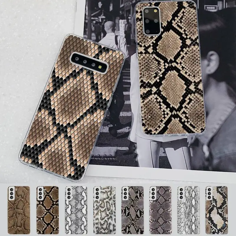 

Yinuoda Snake Skin Phone Case for Samsung S21 A10 for Redmi Note 7 9 for Huawei P30Pro Honor 8X 10i cover