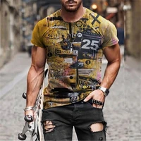 character pattern new summer mens slim short sleeved t shirt mens round neck compassionate mens 2022 new