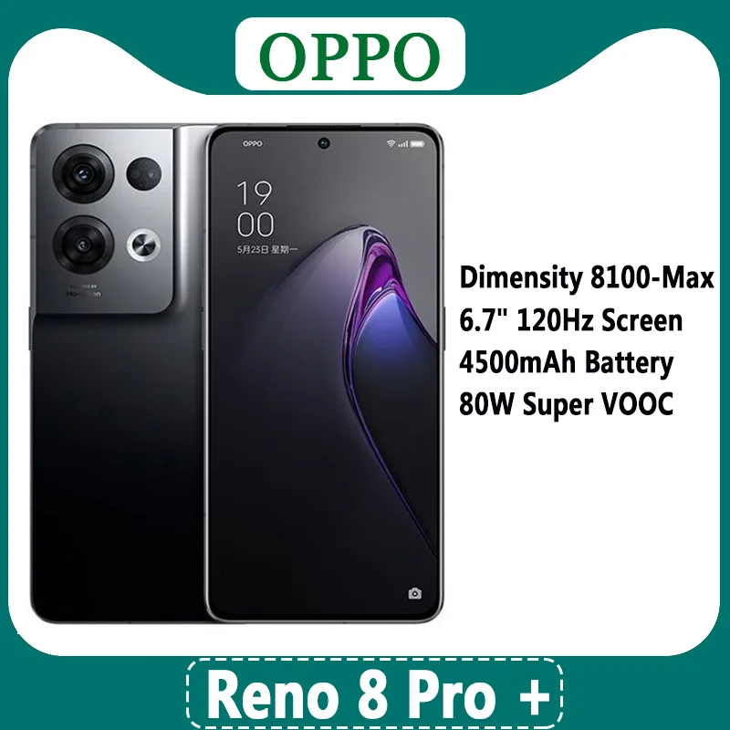 

OPPO Reno 8 Pro + Plus Smartphone Dimensity 8100-Max Octa Core 50MP Camera 6.7 inch 80W Super VOOC 4500mAh Android 12