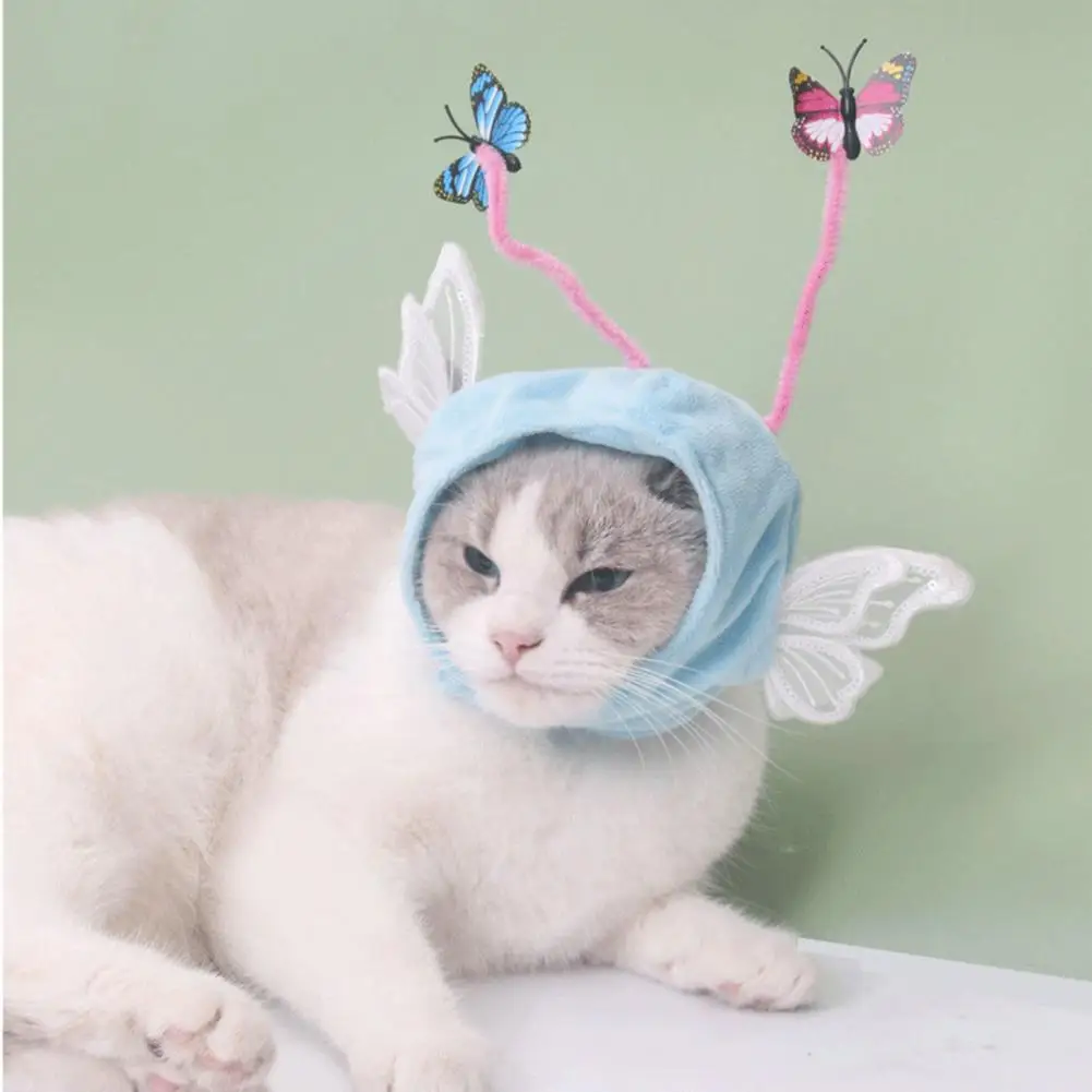 

Воздухопроницаемые ссветильник головные уборы с милыми мультяшными бабочками собаками котами Плюшевые Головные уборы для домашних животн...