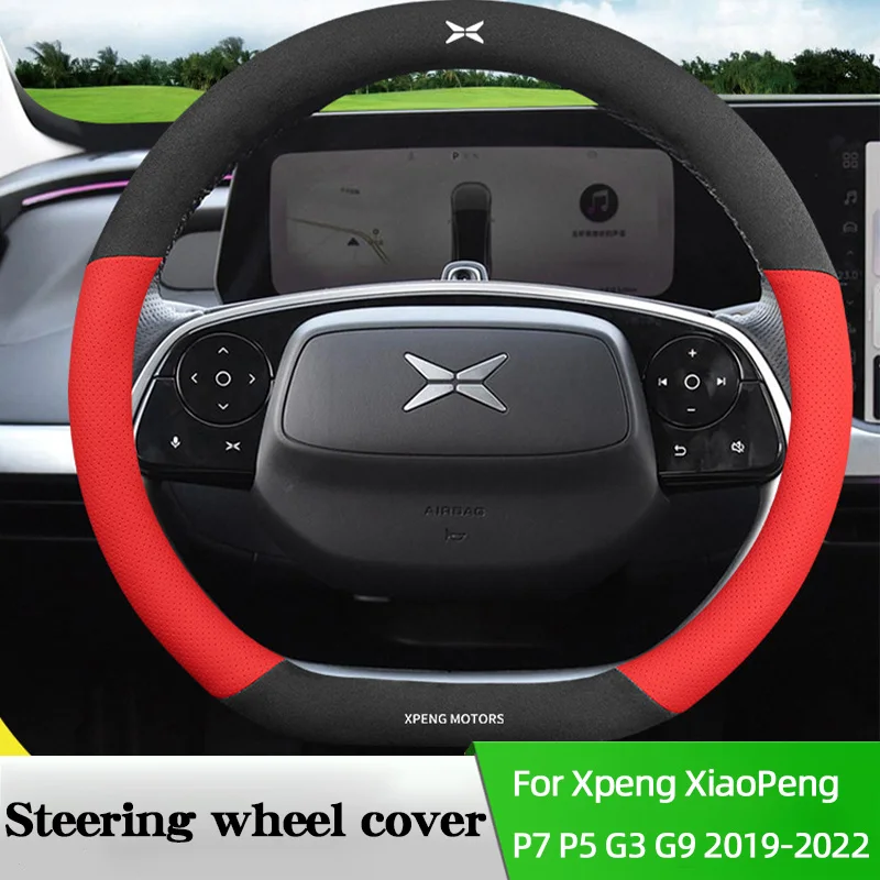 

Car Steering Wheel Cover For Xpeng XiaoPeng P7 P5 G3 G9 2019-2022 Suede Sweat-absorbing And Breathable Interior Accessories