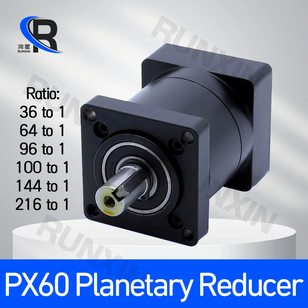 Планетарный редуктор PX60 передаточное число 36/64/96/100/144/216 14 мм выход входной вал для