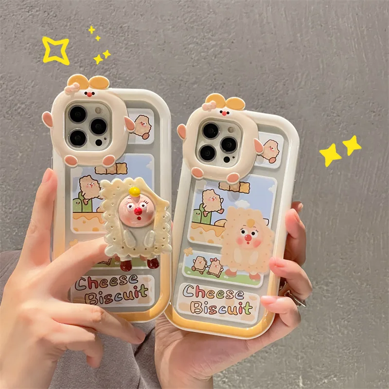 

Cheese Cracker Clown Phone Case Holder for All Models Apple Phone Case 11/12 Cartoon Huawei Xiaomi OPPO Vivo Samsung