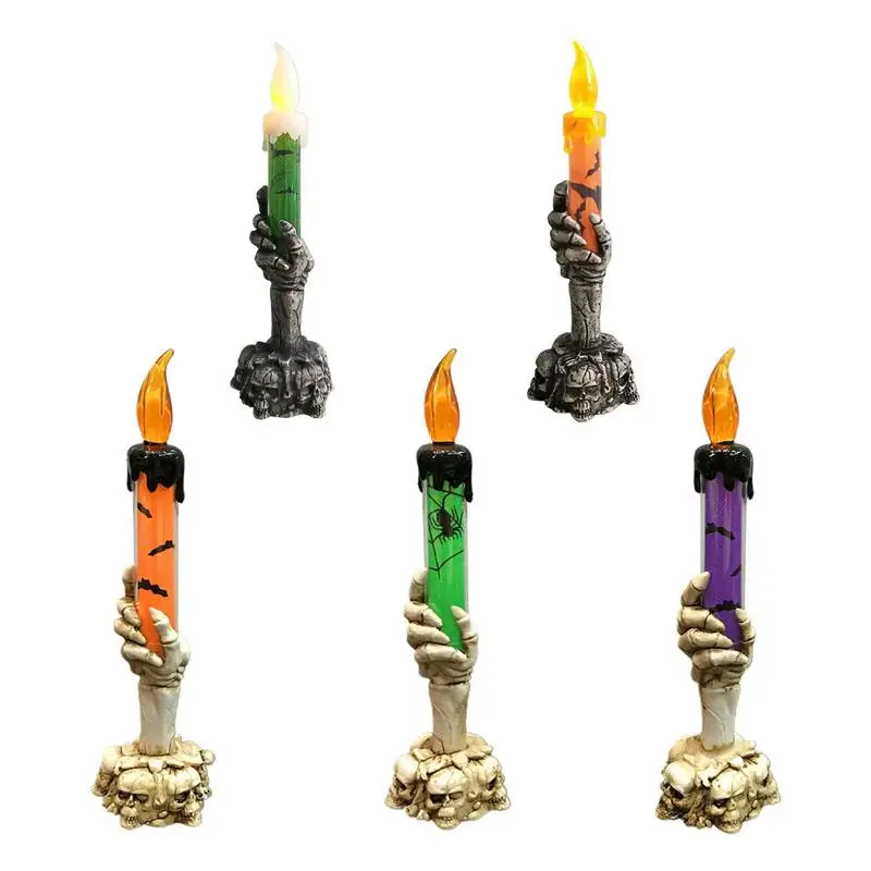 

Halloween Candle Light Decoration Scary Ghost Hand Candle Shaped LED Lamp Props Tabletop Light Decor For Party Decorative Tools
