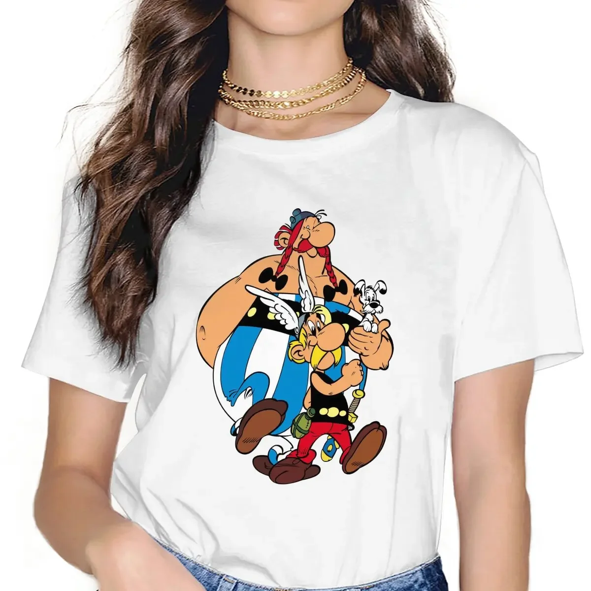 Женская футболка в стиле Харадзюку с круглым вырезом