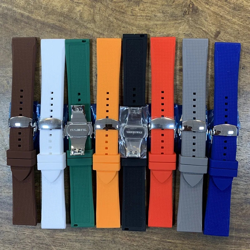 

18mm 19mm 20 21 22mm 24mm Watch Strap with Butterfly buckle Soft Silicone Watchband Men Women High Quality Replacement Bracelet