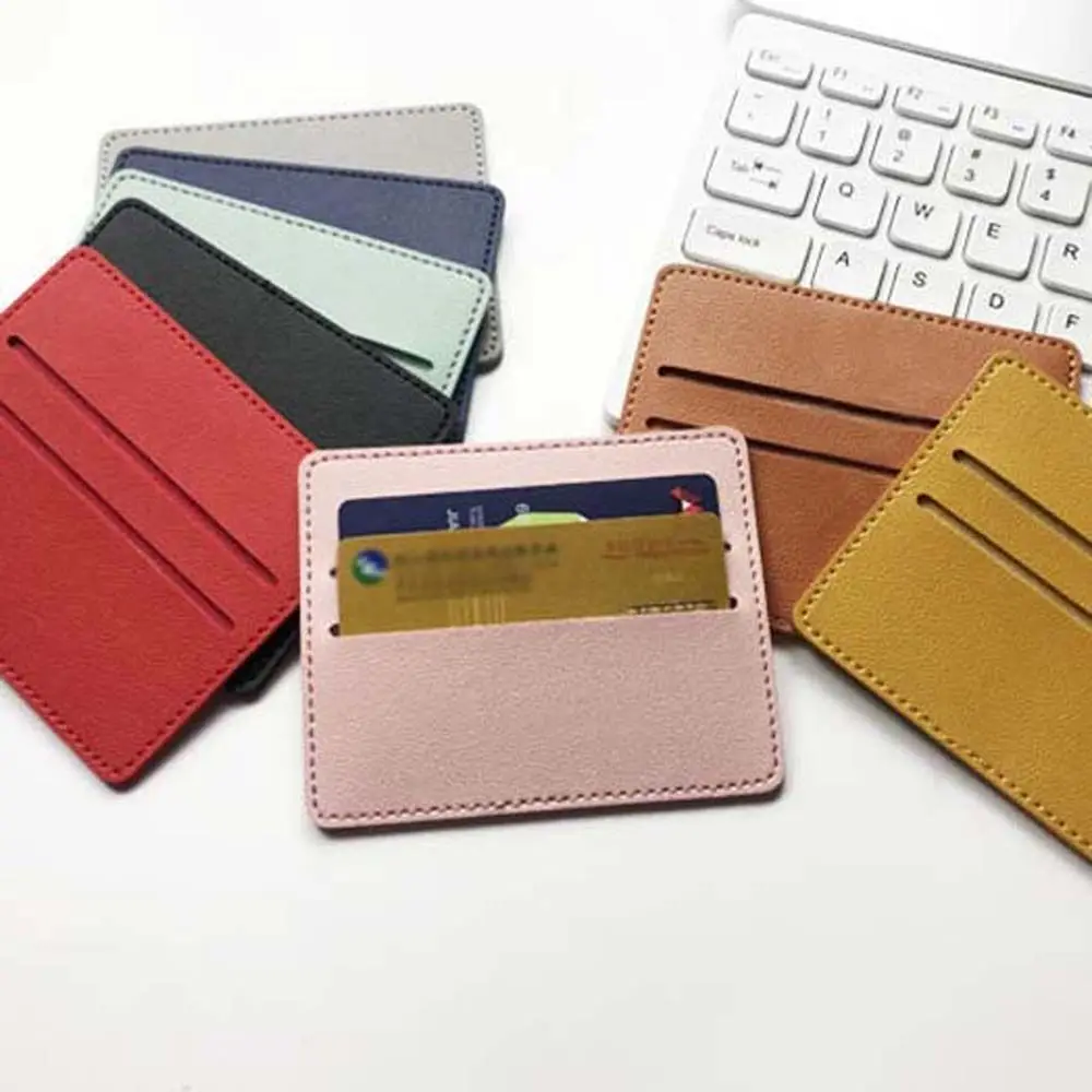 

Colorful Bank Card PU Leather Thin Coin Pouch Slim Card Holder Bank Card Bag Business Wallet