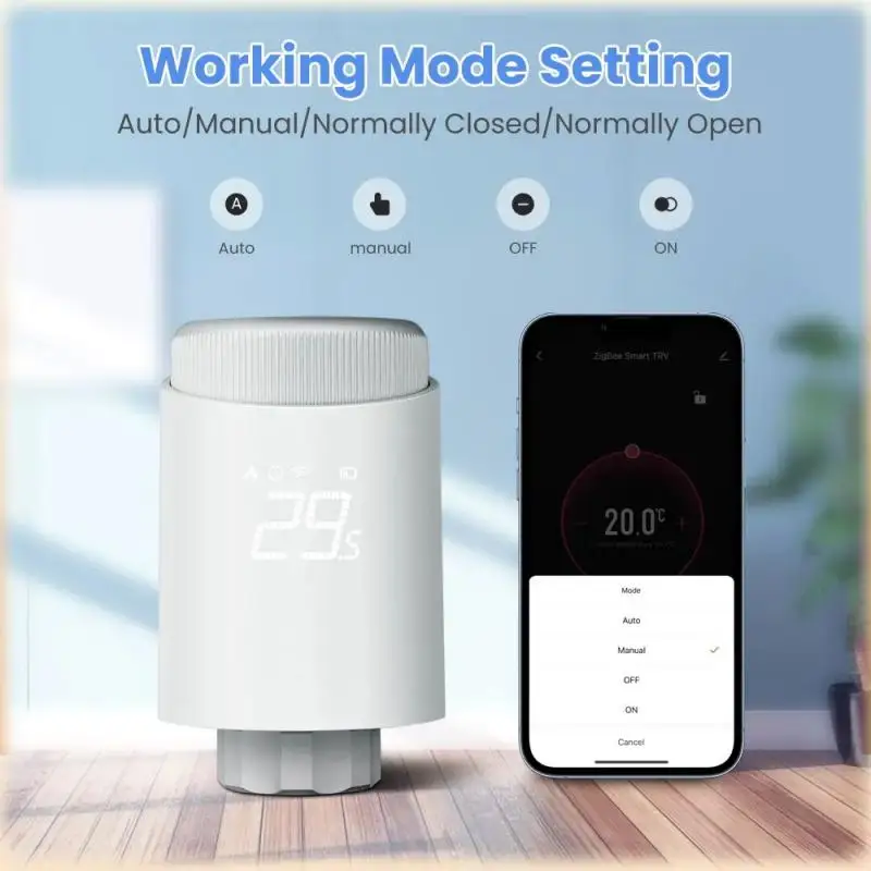 Tuya ZigBee Smart TRV Valve Thermostat Radiator Actuator Programmable Temperature Controller Work With Alexa Google Home