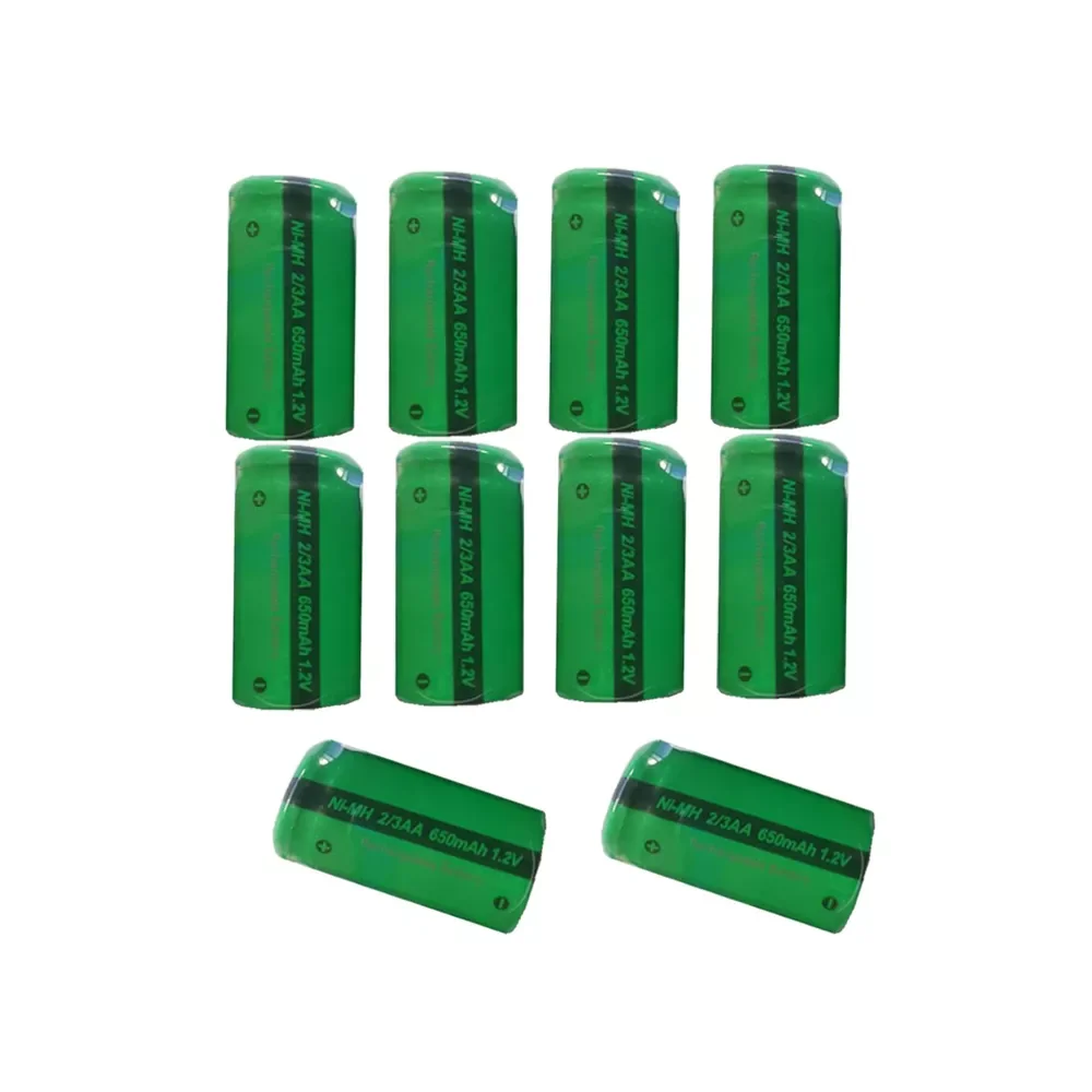 

10pcs PKCELL 2/3AA 1.2V NiMh Rechargeable Battery 650mAh 1.2V Flat Top For capacitor pens, drawing pens