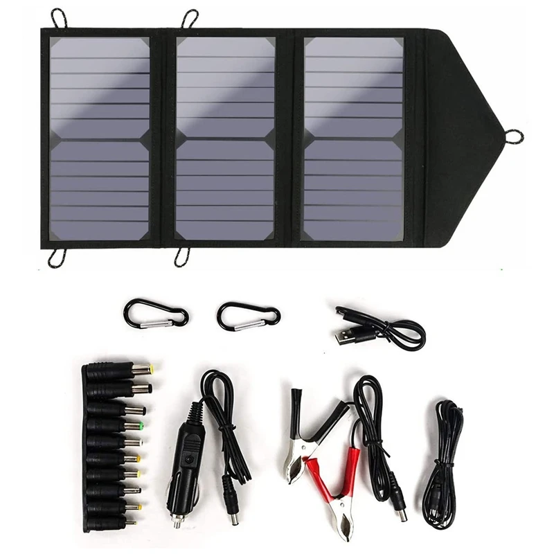 

30W Foldable Solar Panel Charger Waterproof Portable Outdoor Charge Plate For Mobile Phone Power Bank Hiking Camp