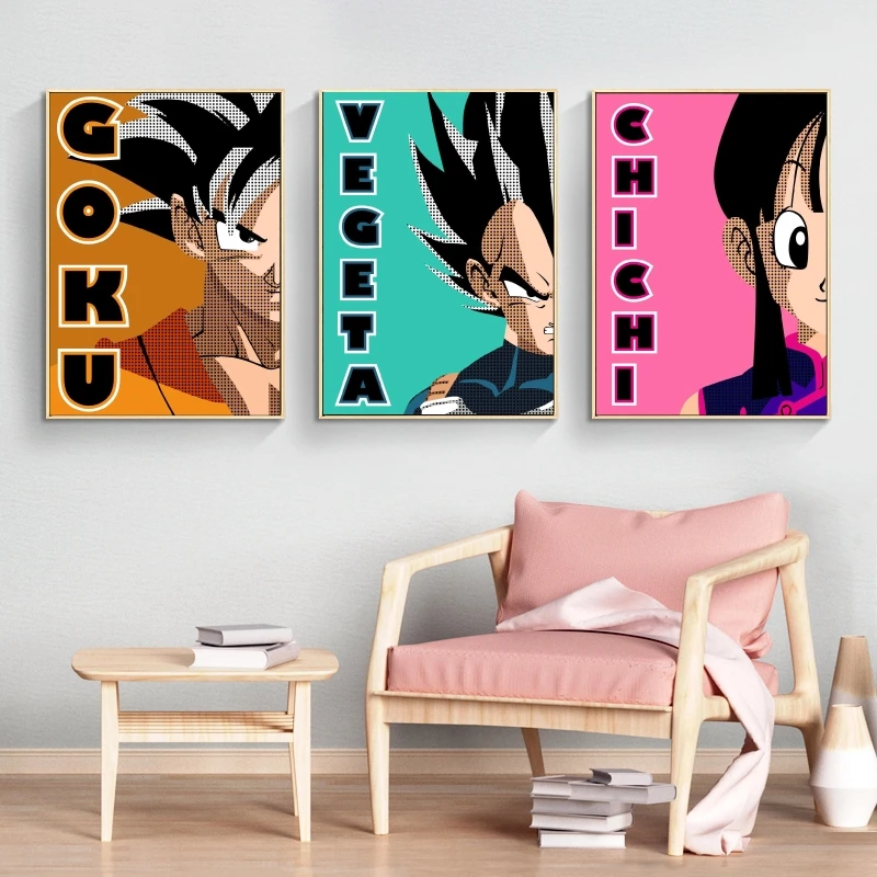 

Japanese Classic Anime Dragon Ball Son Goku Home Room Painting Decoration Paintings Children's Bedroom Decor Decorative Wall Art