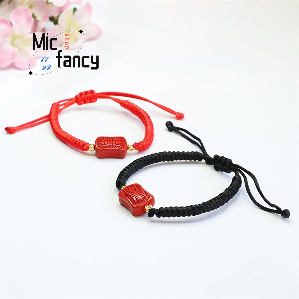 

Natural Authentic Red Cinnabar Taisui Woven Rope Bracelet Simple Generous Vintage Style Hand Brand Men Women Jewelry Amulet Gift