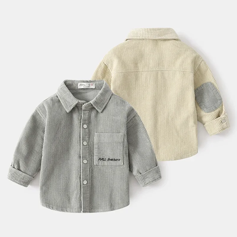 

Baby Boys Shirts Long Sleeve School Blouse Corduroy Boys Cardigan Kids White Shirt For Toddler Boys Blouse Children Tops Autumn