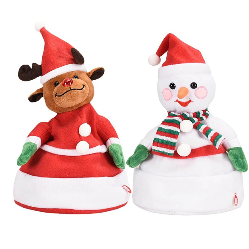 

Детские и взрослые плюшевые игрушки унисекс, танцующий машущий и пящий Санта, Рождественский Снеговик, искусственная игрушка