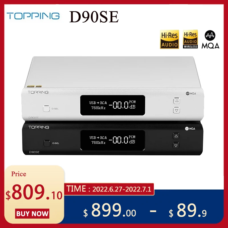 

TOPPING D90SE ES9038Pro D90 se HIFI MQA DAC IIS Bluetooth 5.0 DSD512 PCM768kHz LDAC fully balanced HiFi decoder
