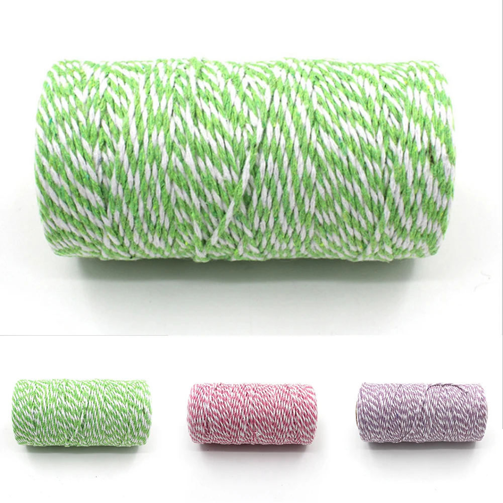

100m Chunky String Cord Gift Wrap CANDY CANE BAKERS TWINE 2mm Scorpion Crab Tag Bundling Rope Gift Packaging Ropes DIY Necklace