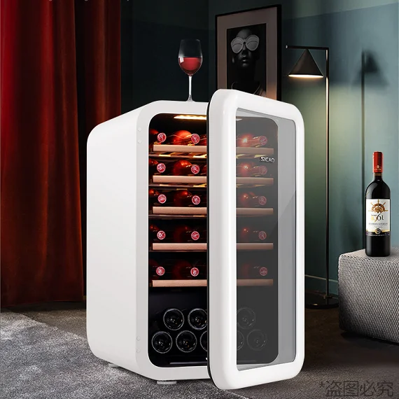 

Sicao Mini Electric Compressor Full Retro Moon Red Wine Cooler Refrigerator Price Thailand Fridge Dubai Cabinet Showcase
