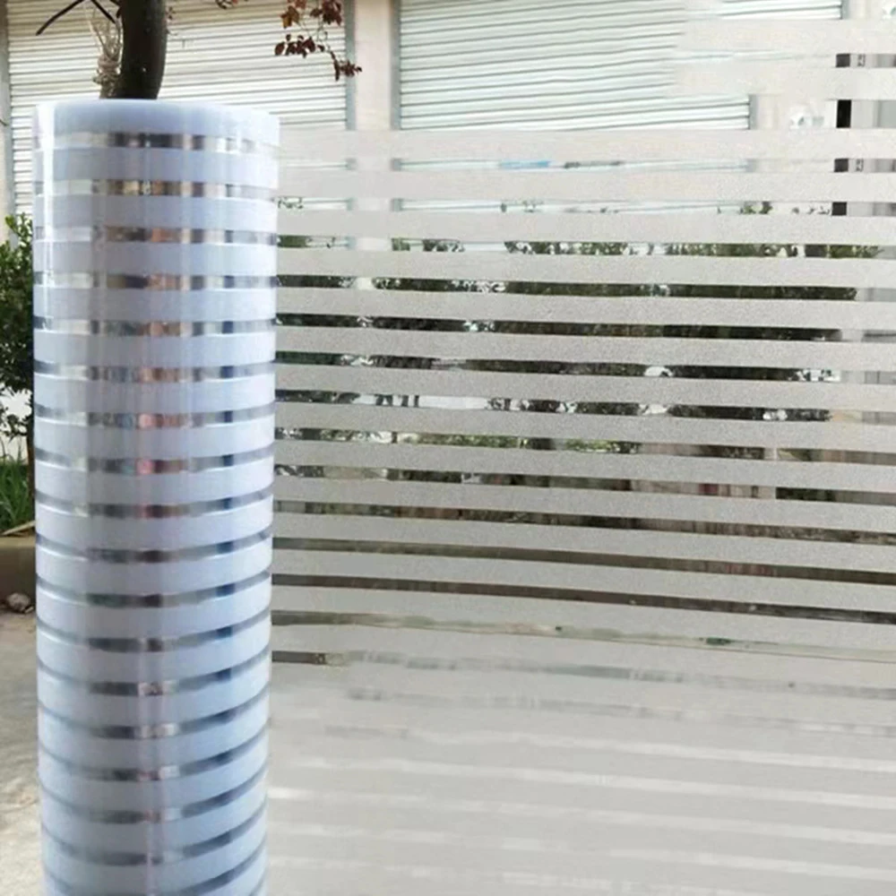 

Stripes Frosted Glass Electrostatic Glue-free Frosted Office Bathroom Window Grilles Film Door Partition Window Sticker