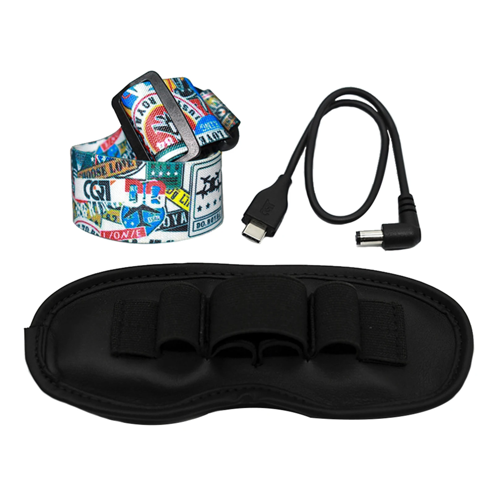 

Power Cable With Battery Pocket Buckle Head Strap Durable Protective Pad Travel Easy Install Printed Fit For DJI FPV Goggles V2