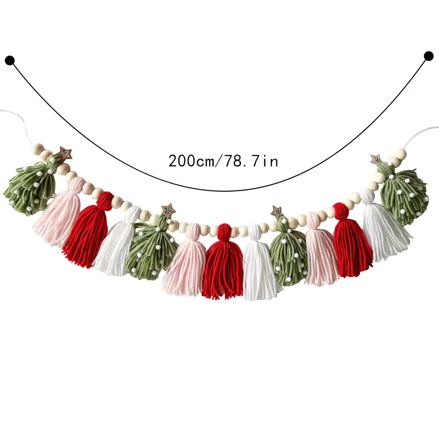 

Рождественская гирлянда бохо из дерева