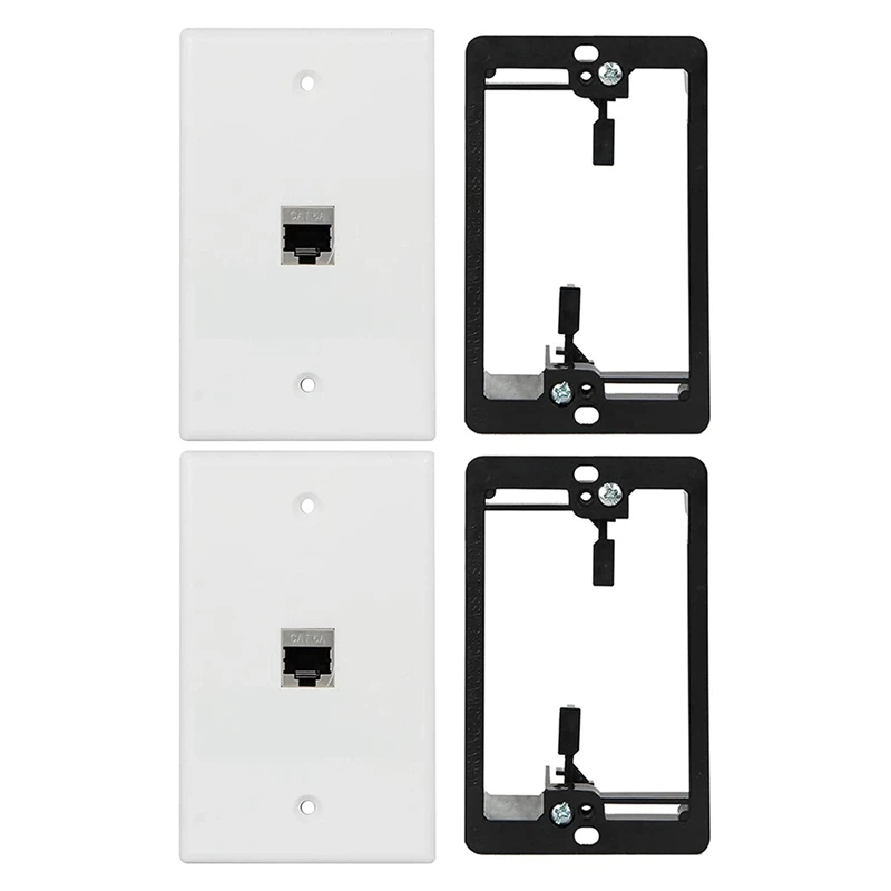 

Cat6 Wall Plate 1 Port 1 Gang RJ45 For Keystone Wall Plate + Low Voltage Mounting Bracket + Female CAT6A Full Shielded