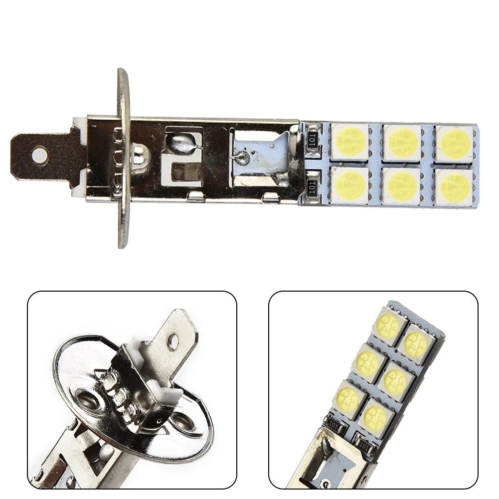 

2 шт., автомобильные светодиодсветодиодный лампы 55 Вт H1 12SMD-5050 6000K