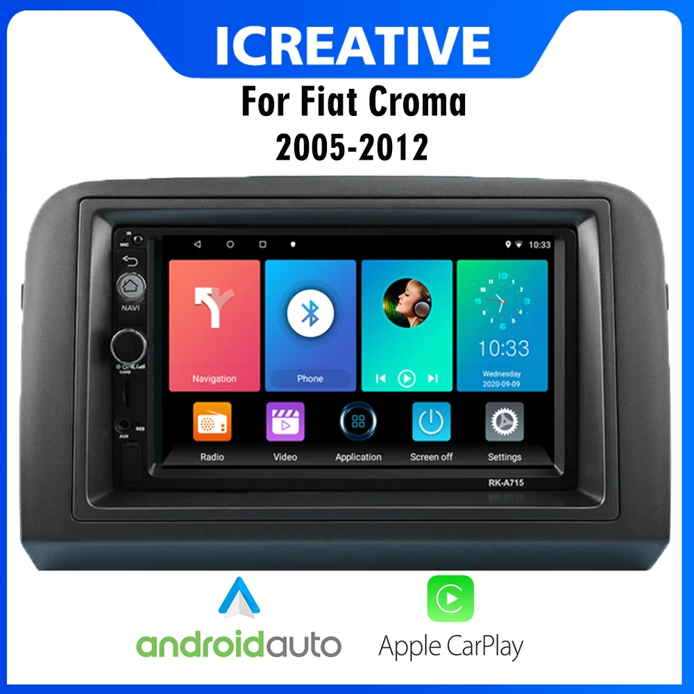 

2 Din Carplay Car Multimedia Player For Fiat Croma 2005 -2012 7 Inch Head Unit With Frame GPS Navigation Android Autoradio