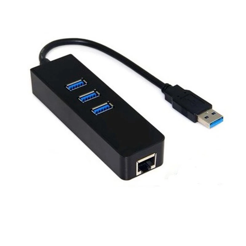 

USB3.0 to RJ45 Gigabit Ethernet Adapter with 3 Ports USB 3.0 Hub Converter LAN Wired USB Network Card for Macbook PC