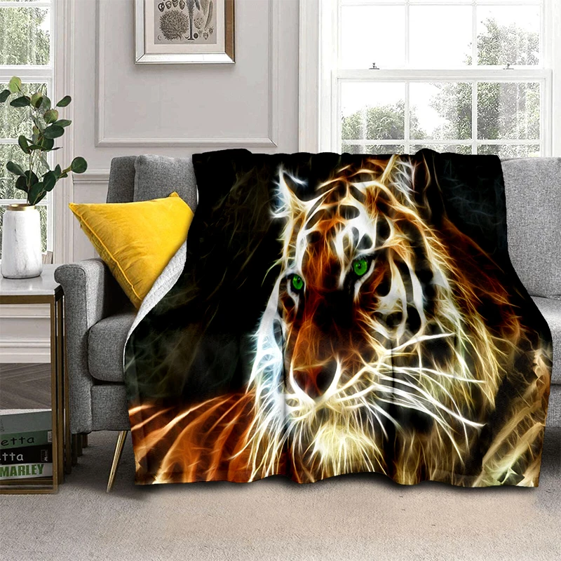 

Tiger Throw Blanket Animal Super Soft Warm Fluffy Fleece Lightweight Flannel Blanket Cozy Fuzzy Plush Bedding Blanket Gift
