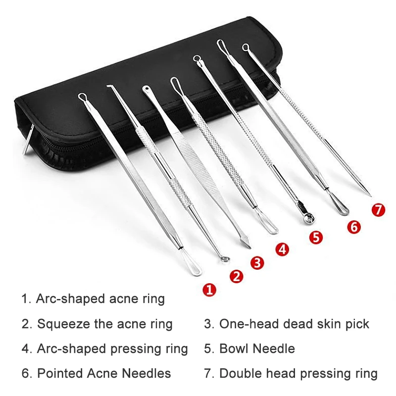 Blackhead Acne Remover Tool Stainless Steel Needles Comedone Black Spot Pimple Treatment For Face Skin Care Facial Pore Cleaner |
