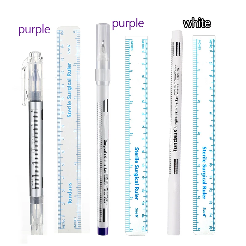 Тату-маркер ручка с линейкой хирургический маркер для бровей татуировки кожи
