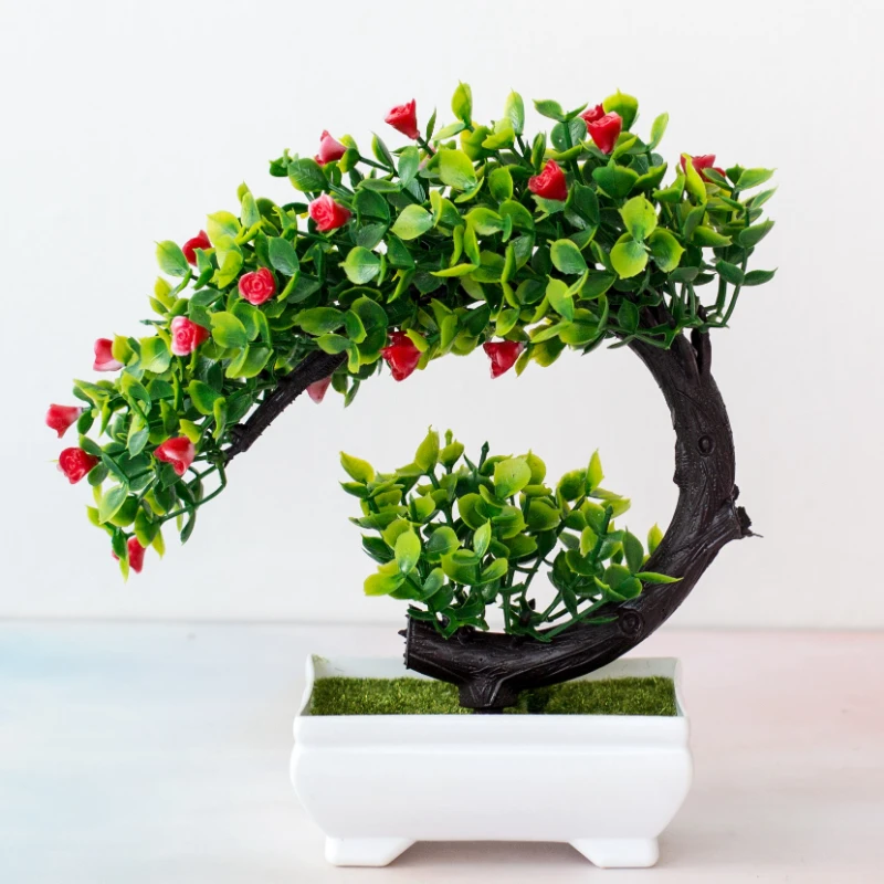 1pc Fake flower simulation bonsai potted living room office pastoral style decoration ornaments home garden supplies