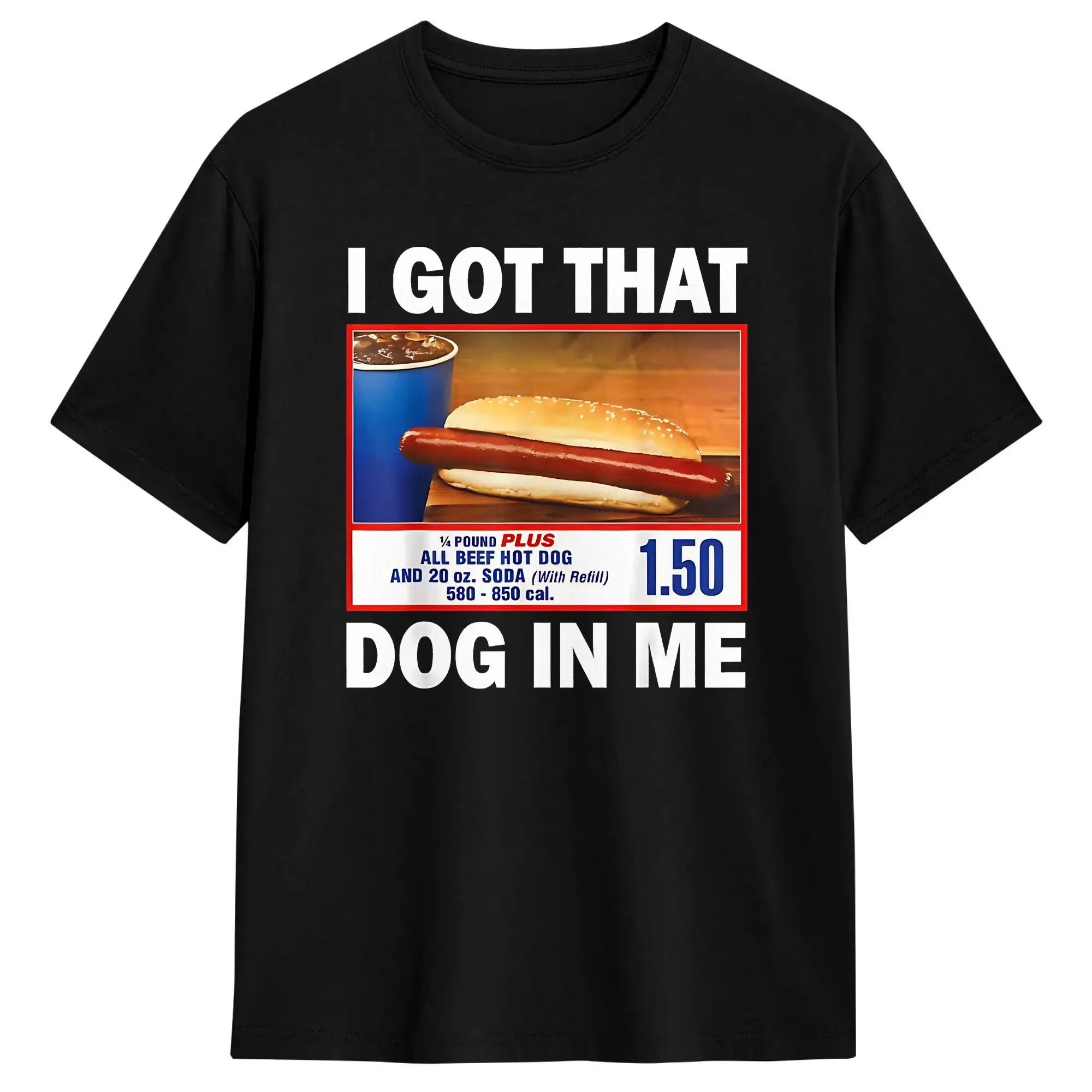 Фото Футболка I Got That Dog in Me Costco для мужчин, забавная хлопковая футболка с принтом «Киркланд Хот Дог» и мемом, с круглым вырезом №3