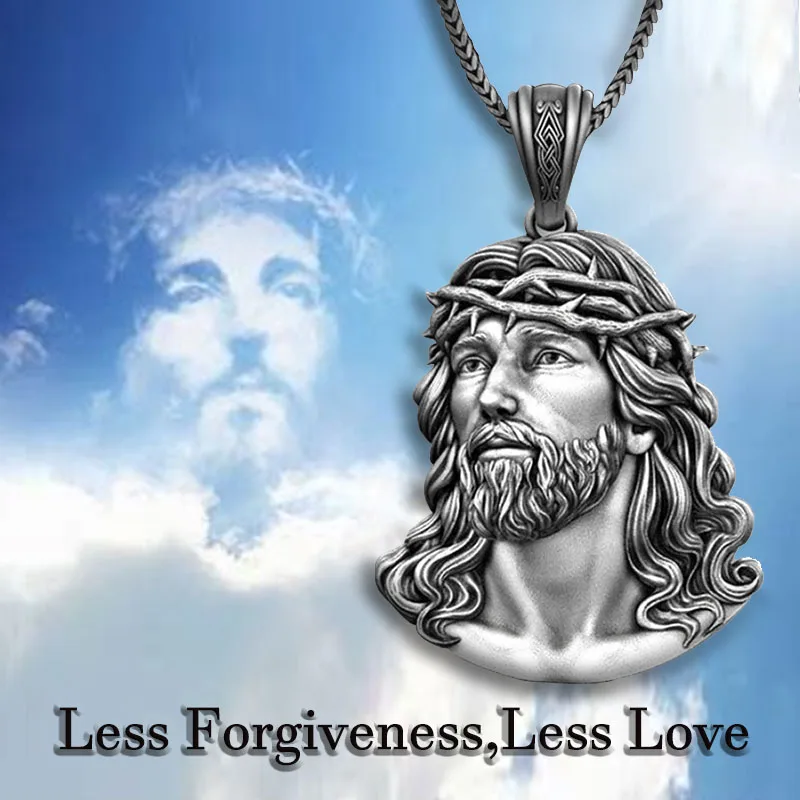 

Retro Trend Fashion Fashion New Jesus Skull Cross Necklace Men's Necklace Religious Daily Accessories Birthday Gifts Vintage
