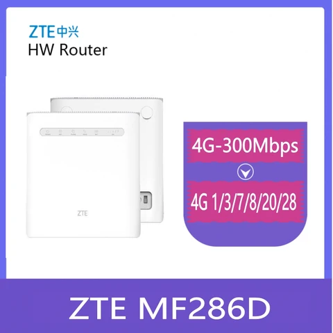 Разблокированный Роутер ZTE MF286 mf286d 4G LTE, Wi-Fi роутер с точкой доступа 4G, со слотом для Sim-карты, 2 антенны pk b525s