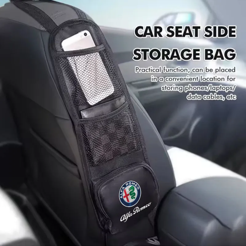 Фото Наклейка на автомобиль для Alfa Romeo, многофункциональная сумка для хранения вещей на боковине сиденья для Alfa Romeo STELVIO Giulia 159 Giulietta 147 Mit №4