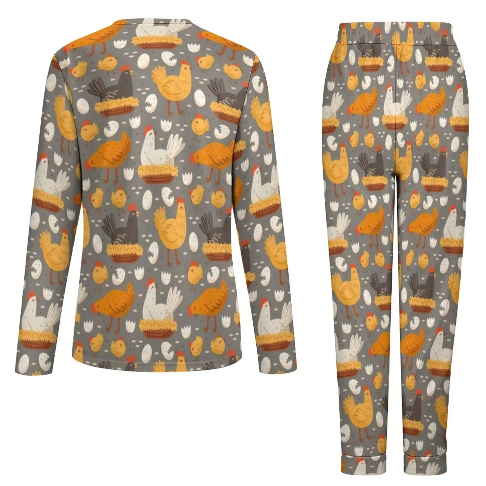 Забавные пижамы с куриным принтом курица на гнезде яйцо ночь одежда для сна