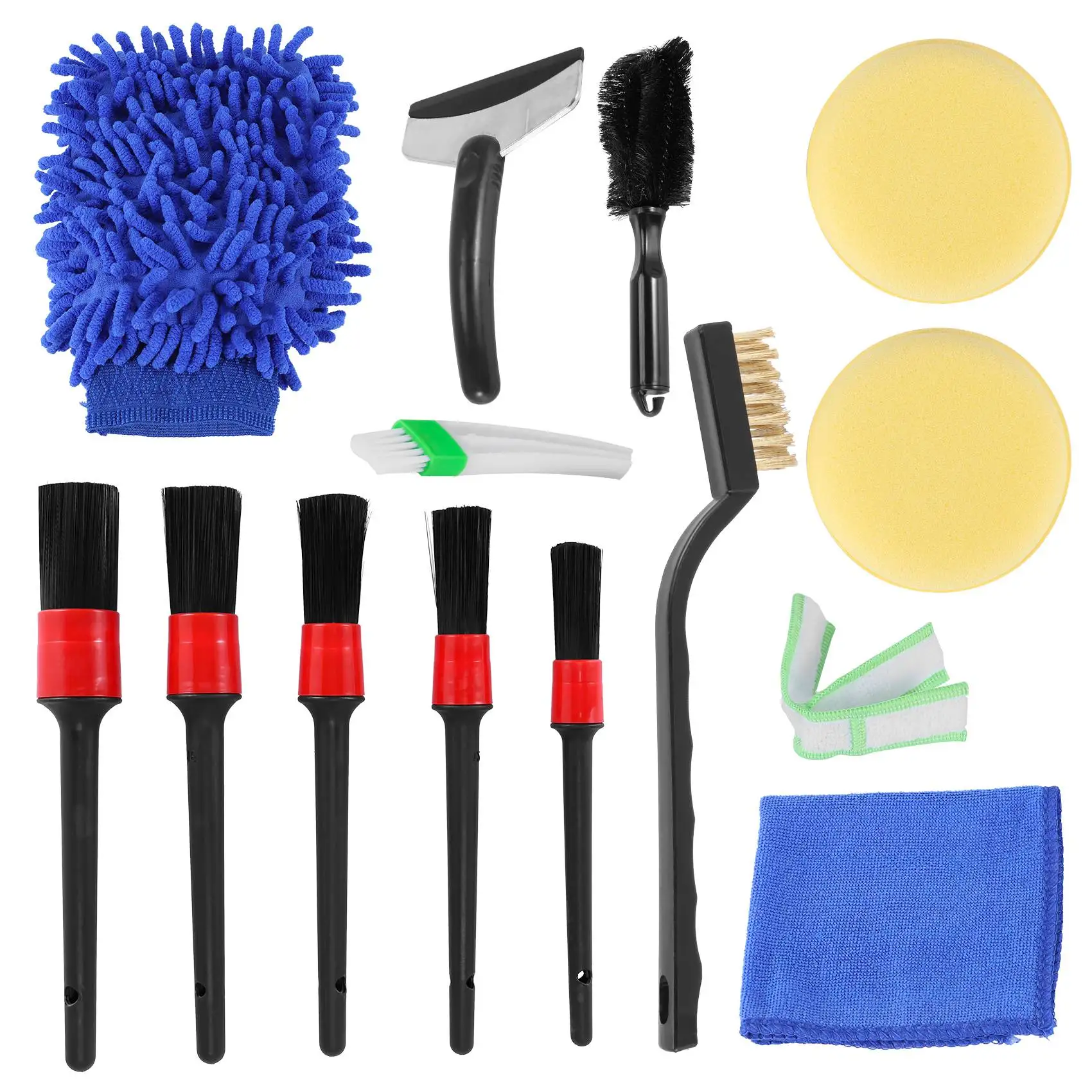 

13Pcs Detailing Brush Set Car Cleaning Brushes Car Interior Washing Kit Tool for Car Air Vents Rim Dirt Dust Clean Tools