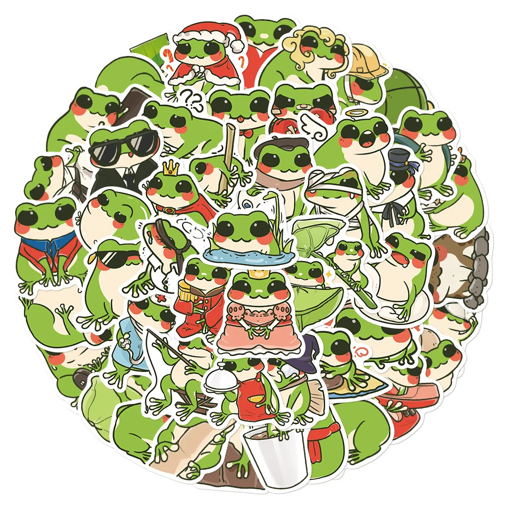 10/30/50 шт Милый забавный Мультфильм Лягушка Наклейки Аниме Каваи Наклейка с