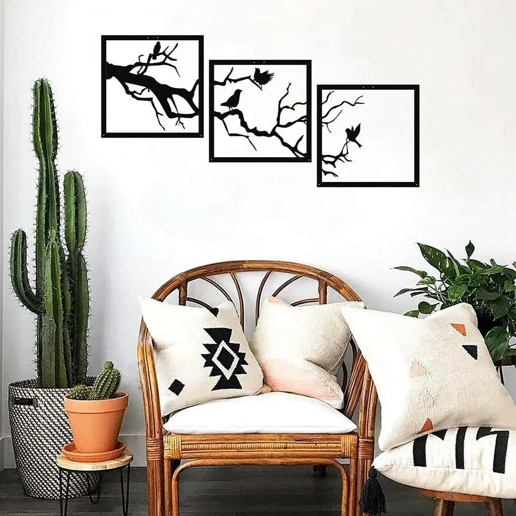 HelloYoung металлические настенные художественные 3-панельные декоративные гобелены