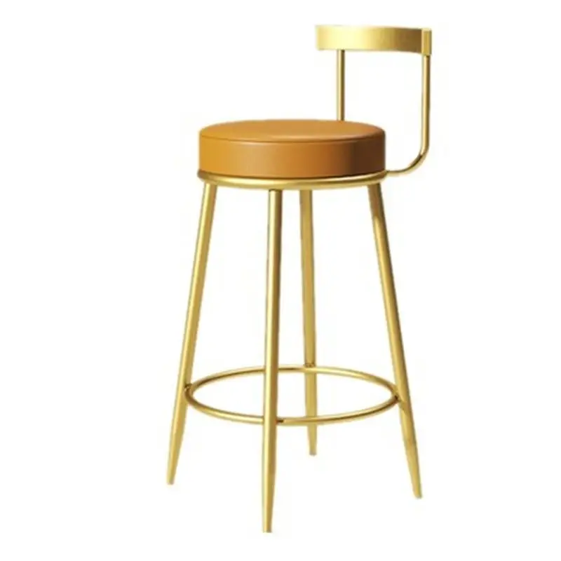 Современный высокий стул для кухни салона красоты золотая металлическая стойка