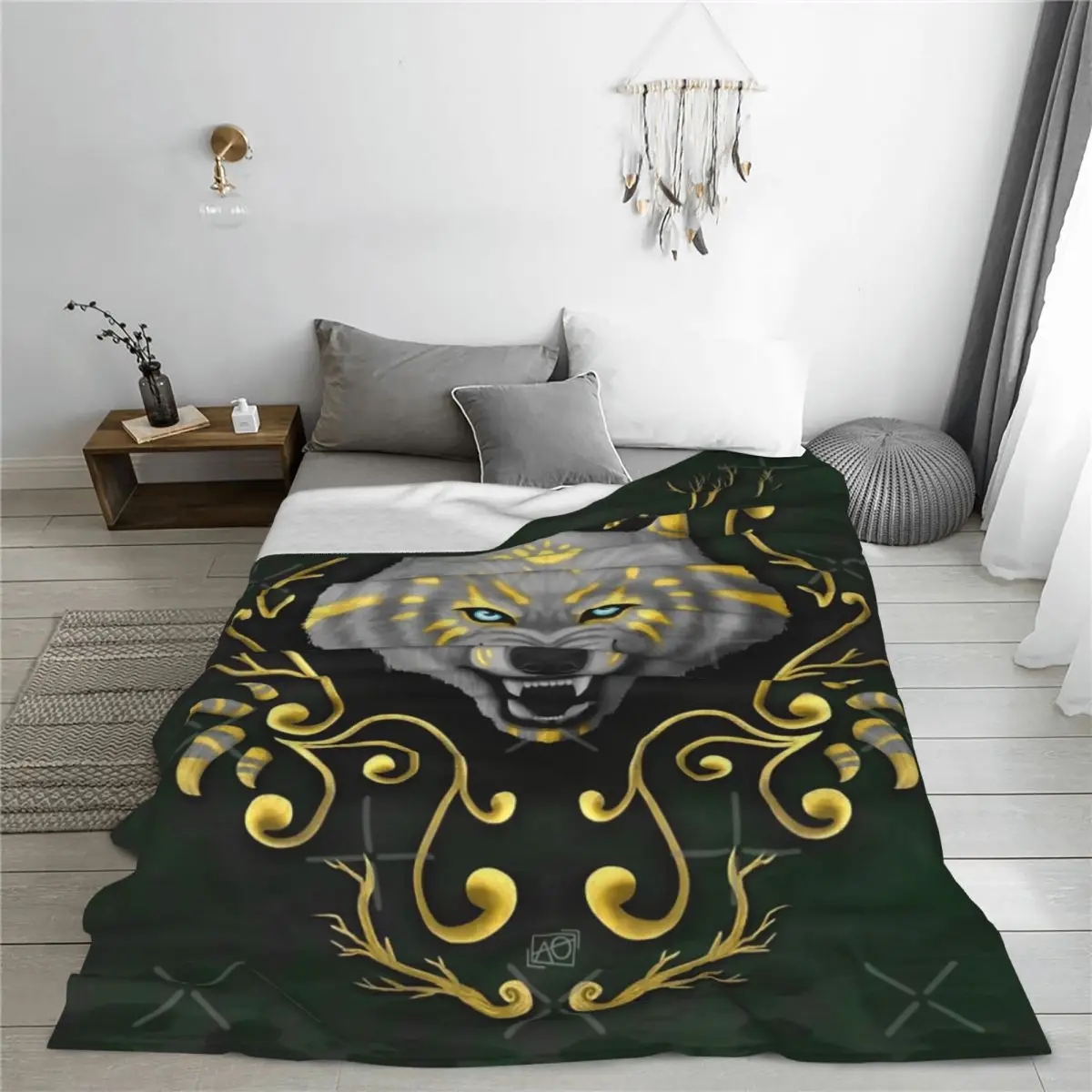 Золотое всесезонное универсальное одеяло Lykos для офиса может быть покрыто