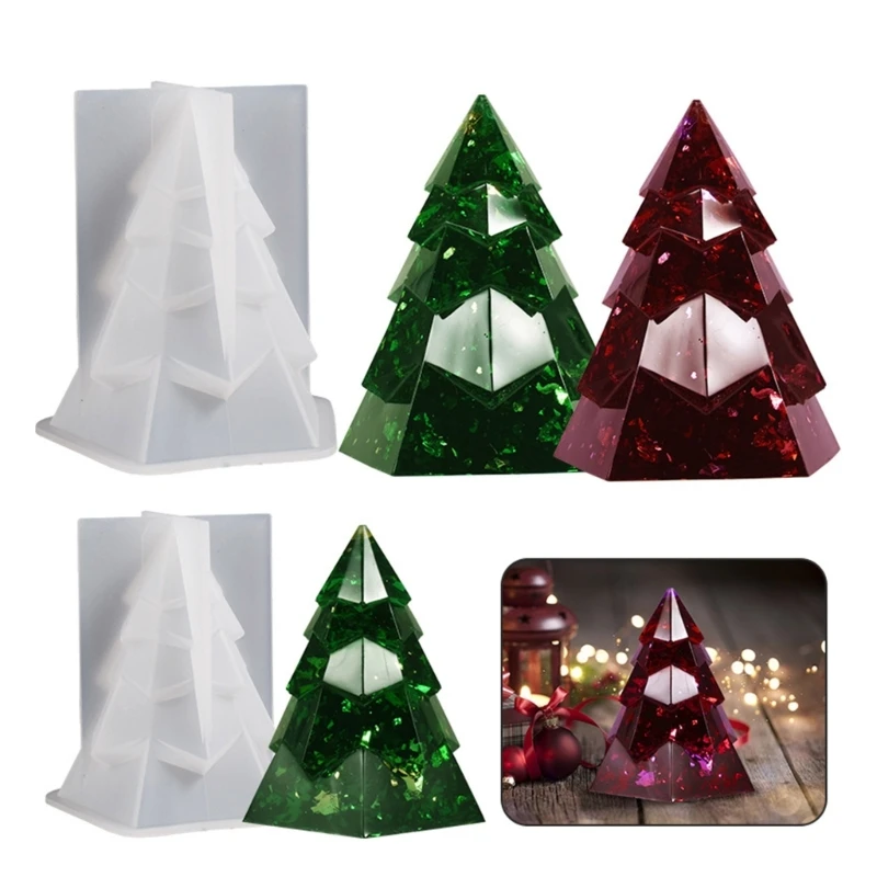 

Christmas Tree Resin Mold 3D Ornament Mould Handmade-Soap Epoxy Molds Home 40GB